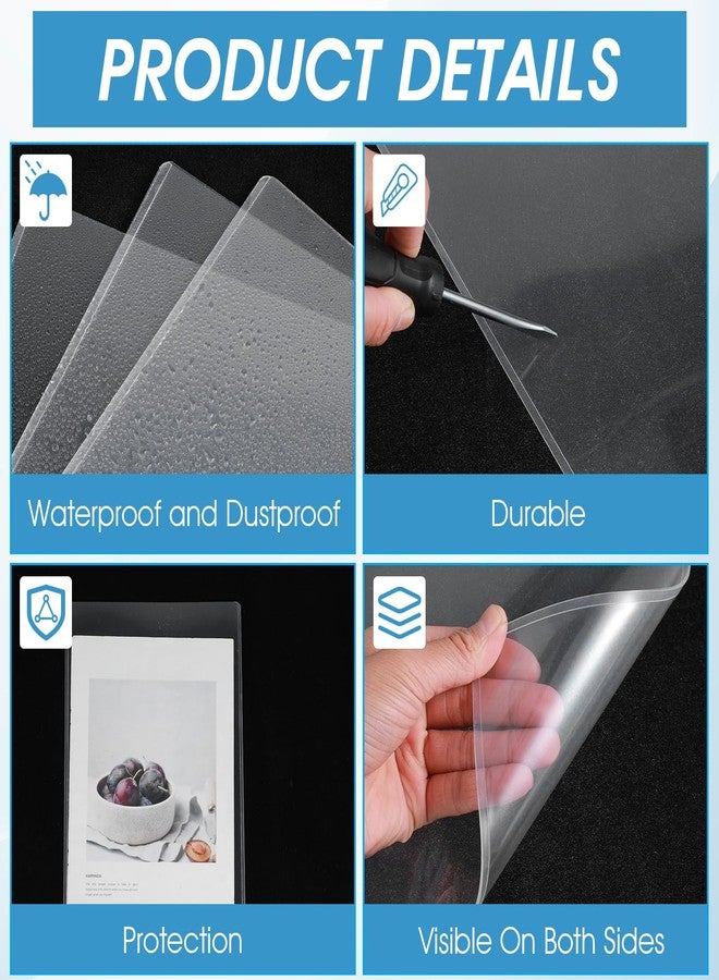 AojSup 24 Pcs 9.7" x 14" Menu Cover, Rigid Print Protectors, Heavy Duty Clear Menu Holder, Poster Protector Sleeve, Hard Plastic Paper Sleeves for Page Sheet Photographs Document Birth Certificate - Image 3